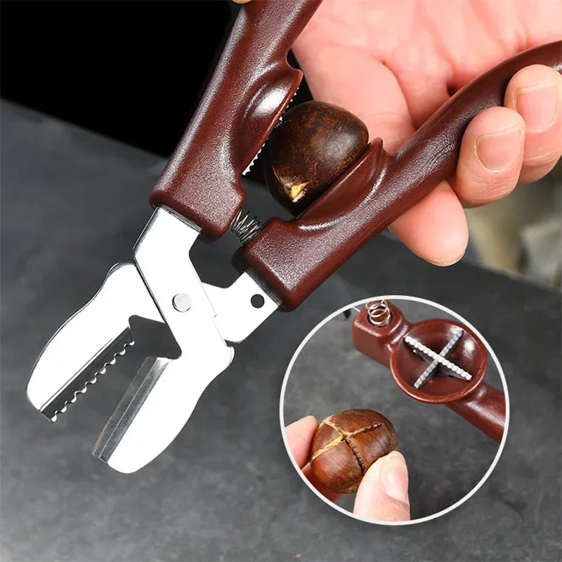 Stainless Steel Chestnut & Walnut Clip