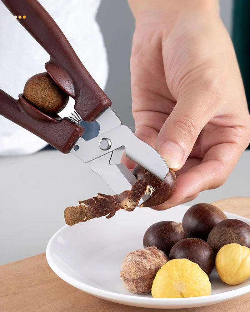 Stainless Steel Chestnut & Walnut Clip